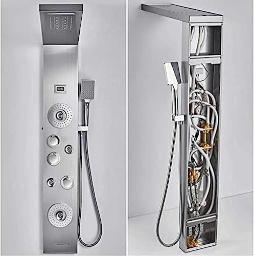 Luxury LED Rain Shower Faucet with Wall Mount 12-inch Handheld