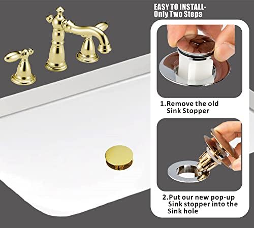 Artiwell Universal Bathroom Sink Drain Stopper - Polished Brass
