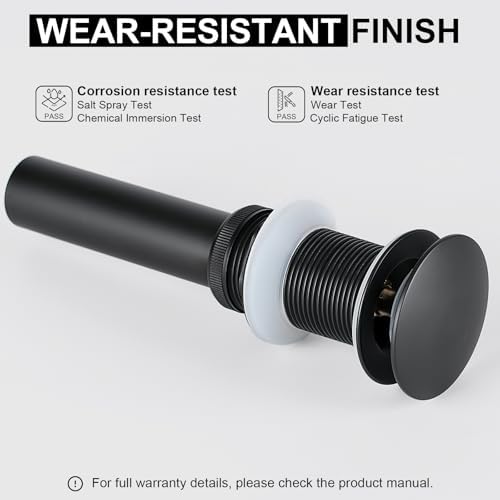 Bath Sink Drain Matte Black Pop-Up Drain Without Overflow