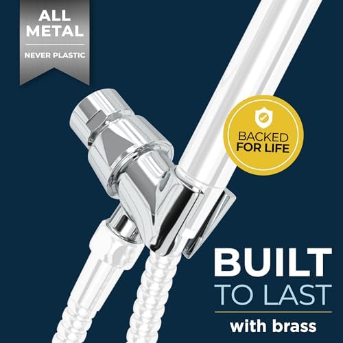HamiltonHead Showers - Durable Adjustable Handheld Shower Head Holder Chrome US-Made