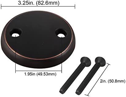 Lift and Turn Bathtub Drain Trim Kit 2-Hole Overflow Plate Venetian Bronze