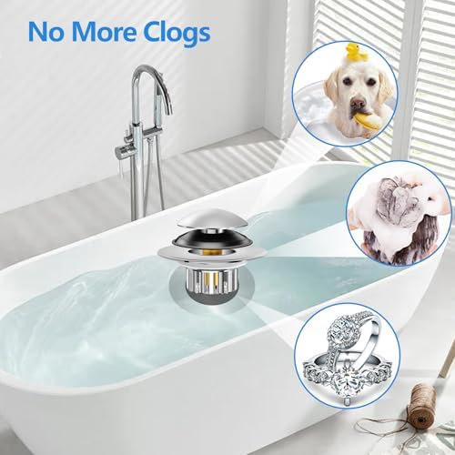 Universal Bathtub Drain Stopper with Anti-Clog