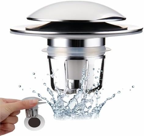 Chrome bathroom sink drain stopper 11-15 in universal fit
