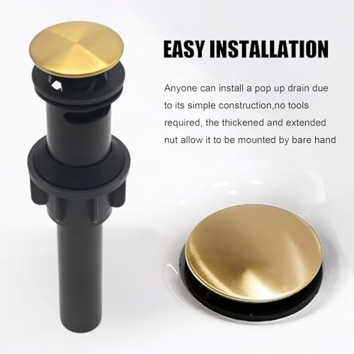Bathroom Sink Drain Brushed Gold