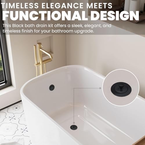 Upgrade your bathtub with the LXLOTUS Drain Kit matte black universal fit