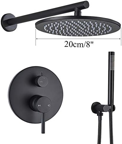 Premium Brass Black Bathroom Shower Set with Durable Components