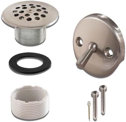 CalcMetal Trip Lever Drain Trim Kit with Screws Satin Nickel 1