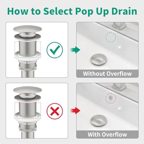 HEROBAIBathroom Sink Drain Stopper Anti-Clogging No Overflow