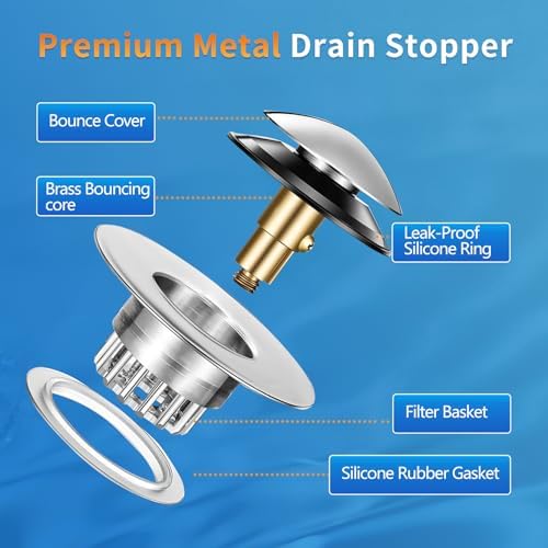Universal Bathtub Drain Stopper with Anti-Clog
