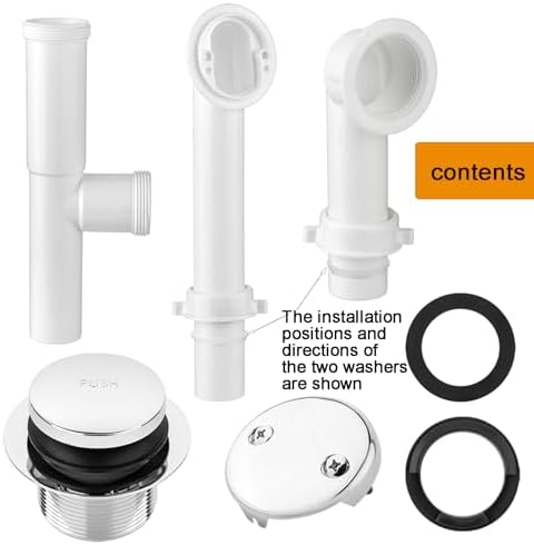 Yariwiz bathtub drain kit 1-12 polished chrome