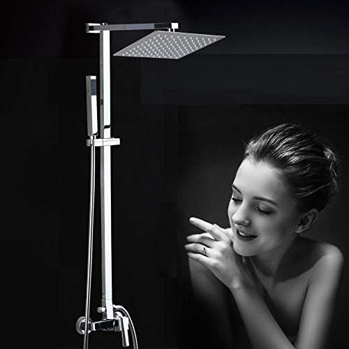 Charming Chrome-Finish Wall-Mount 8-Inch Big Rain Shower Set