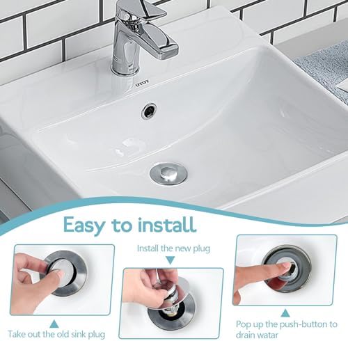 MEIUOAE Bath Sink Stopper Silver