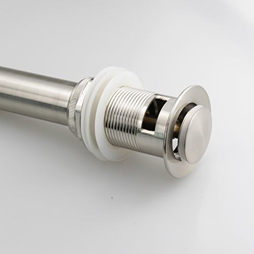 Experience Enhanced Bathroom with the Solid-Brass Vessel Faucet Drain in Brushed Nickel