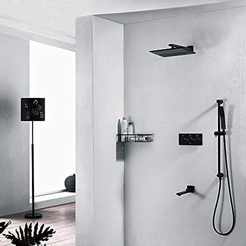 TECKI Black Bronze bathtub rain shower mixer faucet set with diverter