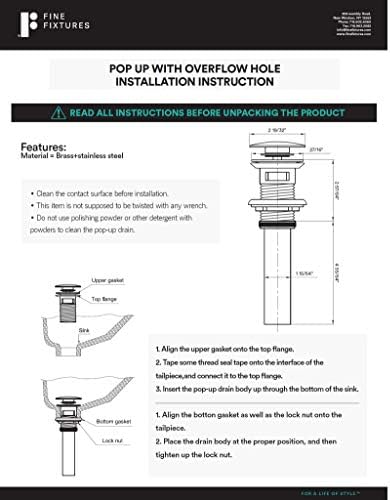 Fine Fixtures Pop-Up Sink Stopper
