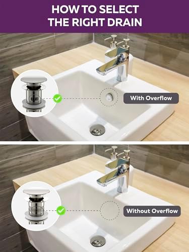 E Smooth Luxury Brushed Nickel Sink Drain with Anti-Leakage Push Button