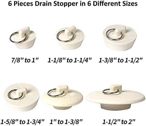6-Piece Durable Sink Bathtub Drain Stoppers