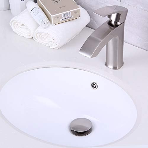Bathroom Faucet Vessel Sink Pop Up Drain Stopper with Overflow Brushed Nickel