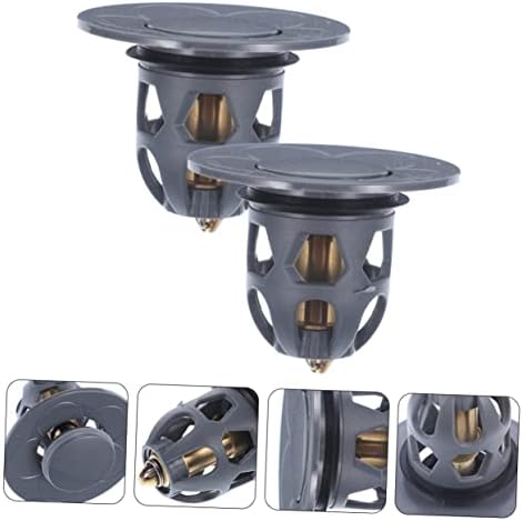 Bath Tub Drain Plug Set Copper Sink Stoppers for Clog Prevention Gray