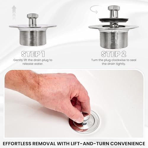 Chrome Bathtub Drain Kit Durable Modern Design Universal Fit