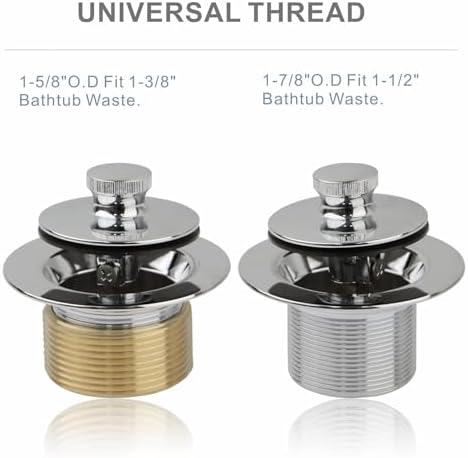 Boost Your Bathroom Experience with Hidrop Chrome Tub Drain Replacement Durable Versatile Design