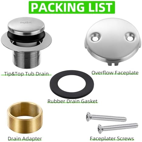 Brushed Nickel bathtub drain set