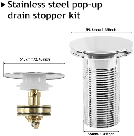 Rakickyer Premium Bathroom Sink Drain Kit with Expandable P-Trap Deodorizing Feature