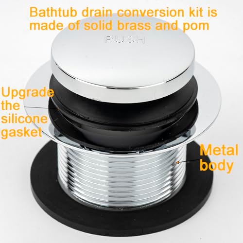 Yariwiz bathtub drain kit 1-12 polished chrome