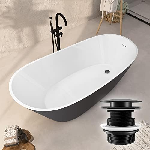 Freestanding Tub Drain with Matte Black