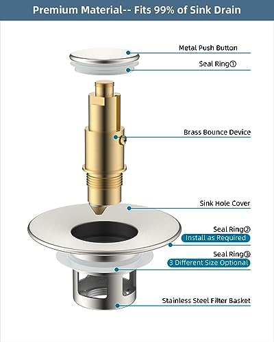 Bathroom Sink Stopper for 11-23 Drains