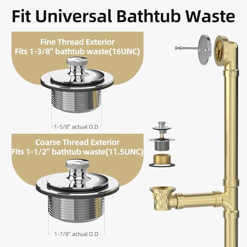 Sogmeter Chrome Plated bathtub drain hair catcher 2-hole lift turn USCA compatible