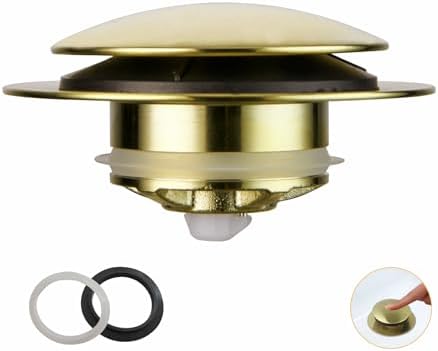WELLUP Brushed Gold bathtub drain stopper replacement for lift turn tubs