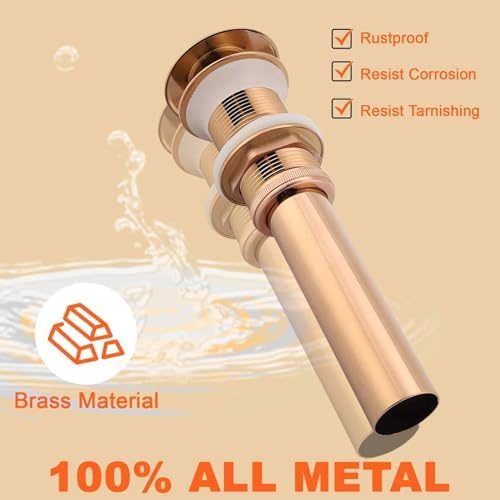 Enforose Sink Drain Stopper Rose Gold Design