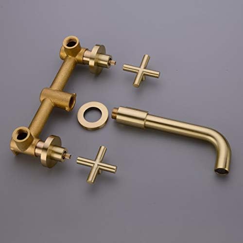 TRUSTMI Brushed Gold Bathroom Faucet with Pop Up Drain Bundle