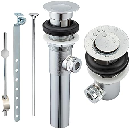 Artiwell Sink Pop-Up Drain Stopper Assembly with Lift Rod and Overflow