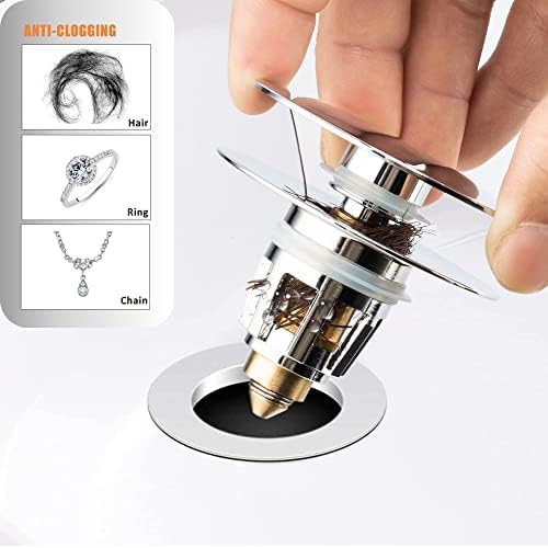 Artiwell Universal Bathroom Sink Drain Stopper CHROME PLATED