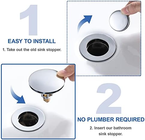 Universal 2-in-1 Chrome Sink Stopper