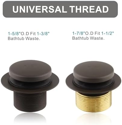 WELSAN bathtub drain kit Overflow-friendly design 1-hole adjustable