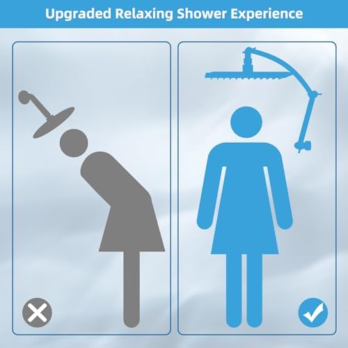Hibbent Flow 10 Rainfall Shower Head with Extendable Arm