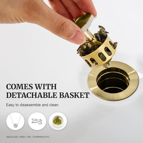 Bath Sink Drain Stopper with Filter Basket