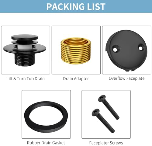 Efficient Black Tub Drain Kit for Long-Lasting Bathtub Drain Performance