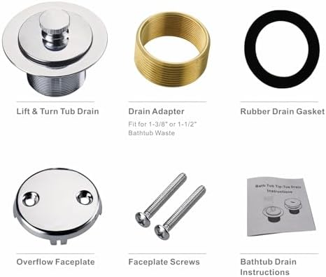 Boost Your Bathroom Experience with Hidrop Chrome Tub Drain Replacement Durable Versatile Design