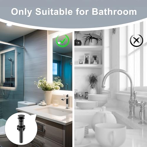 Matte Black Sink Drain Set with Overflow Protection