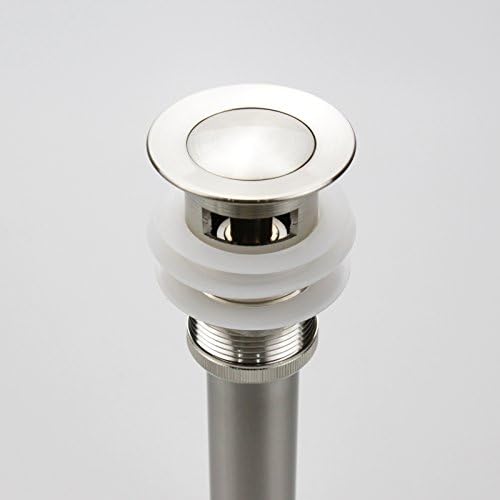Experience Enhanced Bathroom with the Solid-Brass Vessel Faucet Drain in Brushed Nickel