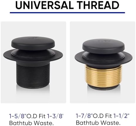 Premium Black Tub Drain Kit by FOUXTEL