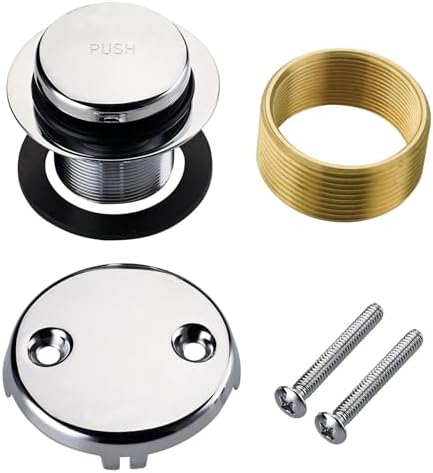 Chrome bathtub drain kit - Overflow faceplate with two holes