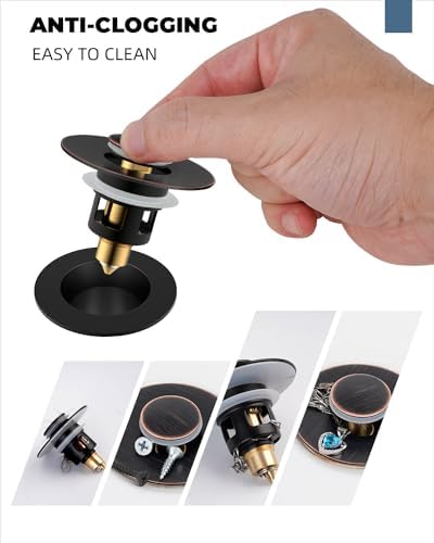 Hibbent All Metal Universal Bathroom Sink Stopper