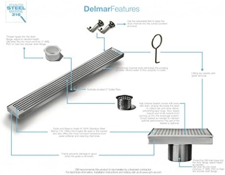Premium Marine 316 Stainless Steel Bathtub Drain 5 inch 34