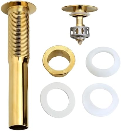 Gold-Plated Anti-Clog Sink Drain No Overflow High-End Bathroom Accessory