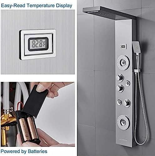 Luxury LED Rain Shower Faucet with Wall Mount 12-inch Handheld